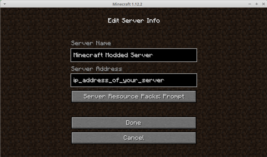 minecraft how to make a curse server