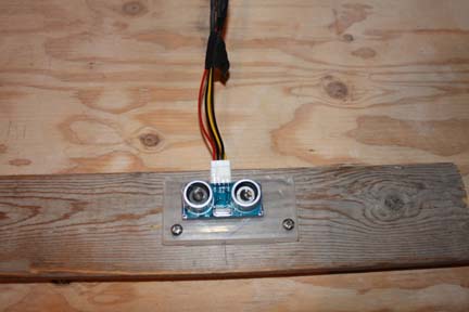 HC-SR04 sensor mounted to bracket